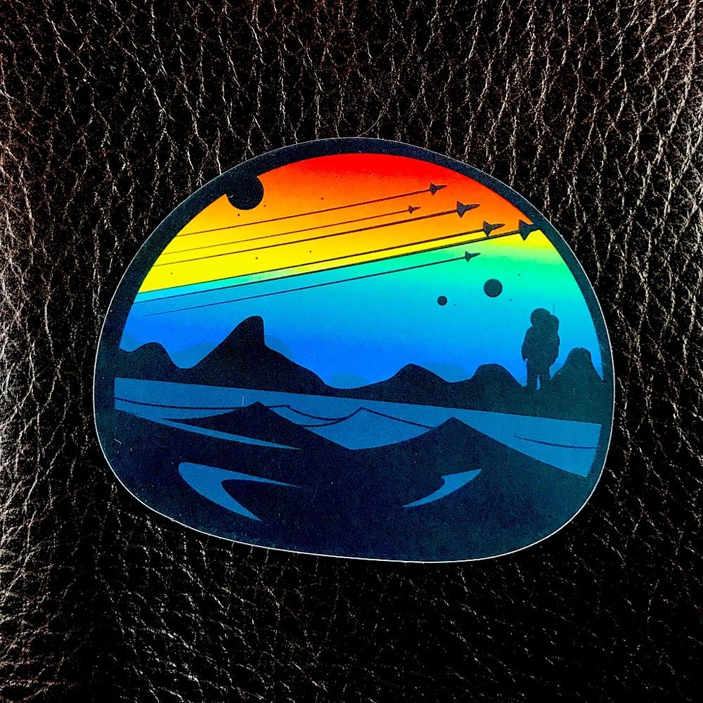Views Space Star Seed Moon Child Astronaut Contrast Sticker
